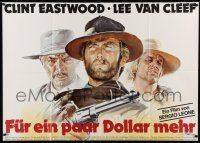 1g164 FOR A FEW DOLLARS MORE German 33x47 R78 different Litter art of Eastwood, Kinski & Van Cleef