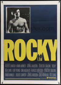 1g315 ROCKY Italian 1p '77 different close up of boxer Sylvester Stallone, boxing classic!