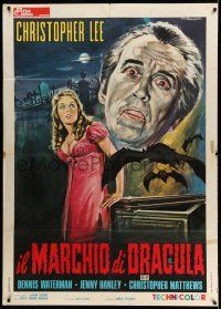 1g319 SCARS OF DRACULA Italian 1p '71 Tarantelli art of vampire Christopher Lee, Hammer horror!