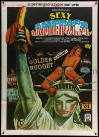 1g351 YOUNG HOT 'N' NASTY TEENAGE CRUISERS Italian 1p '77 Lady Liberty & Las Vegas, Sexy America!