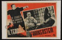 1g181 GHOST OF FRANKENSTEIN linen Italian LC 1946 Cedric Hardwicke & Bela Lugosi + border art!
