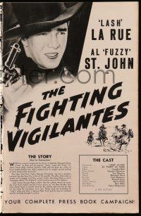 1g070 FIGHTING VIGILANTES pressbook '48 cowboy Lash La Rue, Al Fuzzy St. John, Jennifer Holt!