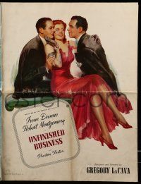 1g120 UNFINISHED BUSINESS pressbook '41 Irene Dunne, Robert Montgomery, Preston Foster