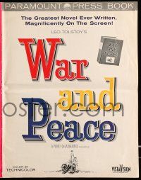 1g124 WAR & PEACE pressbook '56 art of Audrey Hepburn, Henry Fonda & Mel Ferrer, Leo Tolstoy epic!