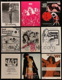 1h059 LOT OF 20 UNFOLDED AND FOLDED UNCUT SEXPLOITATION PRESSBOOKS '70s-80s sexy images!