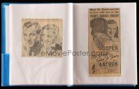 1h077 LOT OF 1 FAN SCRAPBOOK OF 1934-36 NEWSPAPER MOVIE ADS '34-36 Mr. Deeds Goes to Town & more!