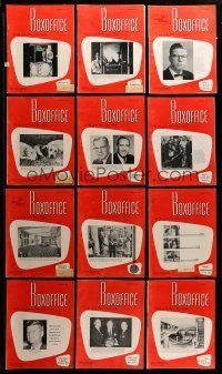 1h095 LOT OF 15 1963 BOX OFFICE EXHIBITOR MAGAZINES '63 filled with movie images & info!