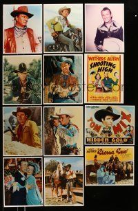 1h189 LOT OF 14 COWBOY WESTERN COLOR REPRO STILLS '80s John Wayne, Roy Rogers, Tom Mix & more!