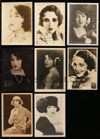 1h215 LOT OF 8 BEBE DANIELS DELUXE 5X7 FAN PHOTOS WITH FACSIMILE SIGNATURES '20s great images!