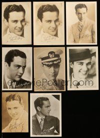 1h214 LOT OF 8 CHARLES BUDDY ROGERS DELUXE 5X7 FAN PHOTOS WITH FACSIMILE SIGNATURES '20s cool!