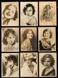 1h212 LOT OF 9 FEMALE STAR DELUXE 5X7 FAN PHOTOS WITH FACSIMILE SIGNATURES '20s leading ladies!