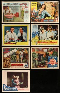 1h051 LOT OF 7 LOBBY CARDS '50s-70s great scenes from a variety of movies!