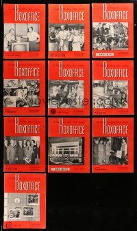 1h097 LOT OF 10 1953 BOX OFFICE EXHIBITOR MAGAZINES '53 filled with cool movie images & info!