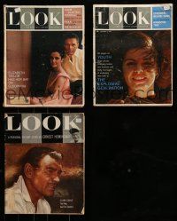 1h140 LOT OF 3 LOOK MAGAZINES '60s Elizabeth Taylor, Clark Gable & much more!