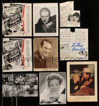 1h175 LOT OF 9 CUT ADS AND PICTURES FROM MAGAZINES POSTERS '30s-40s great movie ads & images!