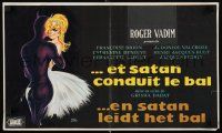 1j072 AND SATAN CALLS THE TURNS Belgian '62 cool art of Catherine Deneuve dancing with Devil!