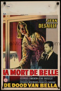 1j086 PASSION OF SLOWFIRE Belgian '61 Edouard Molinaro's La mort de Belle, French sex thriller!