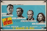 1j088 SEVEN DAYS IN MAY Belgian '64 Burt Lancaster, Kirk Douglas, Fredric March & Ava Gardner!