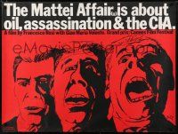 1j112 MATTEI AFFAIR British quad '72 Francesco Rosi's Il Caso Mattei, cool art by Gill!