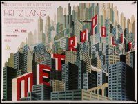 1j113 METROPOLIS DS British quad R10 Fritz Lang classic, art of city by Boris Bilinsky!