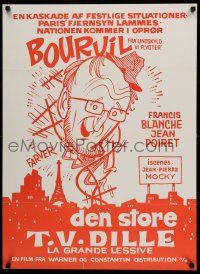 1j754 BIG WASH Danish '69 Bourvil, Franci Blanche, wacky artwork!