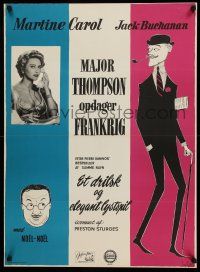 1j775 FRENCH, THEY ARE A FUNNY RACE Danish '56 Preston Sturges, Martine Carol, Rytter artwork!