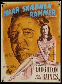 1j834 SUSPECT Danish '47 Charles Laughton, sexiest full-length Ella Raines by K. Wenzel!