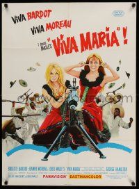 1j844 VIVA MARIA Danish '66 Louis Malle, sexiest French babes Brigitte Bardot & Jeanne Moreau!