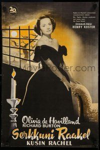 1j209 MY COUSIN RACHEL Finnish '53 artwork image of pretty Olivia de Havilland near window!