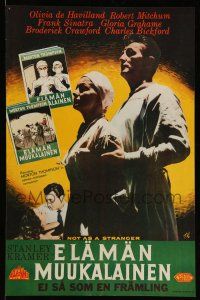 1j212 NOT AS A STRANGER Finnish '55 doctor Robert Mitchum, Olivia De Havilland, Frank Sinatra!