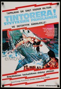 1j228 TINTORERA Finnish '83 best monstrous killer tiger shark horror artwork!