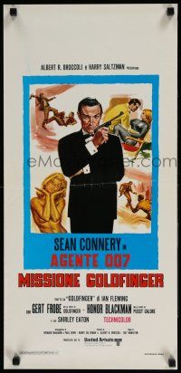 1j139 GOLDFINGER Italian locandina R70s great image of Sean Connery as James Bond 007!