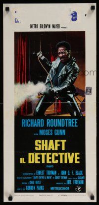 1j157 SHAFT Italian locandina '71 classic art of Richard Roundtree blasting the bad guys!