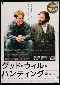 1j624 GOOD WILL HUNTING Japanese 29x41 '98 great image of smiling Matt Damon & Robin Williams!