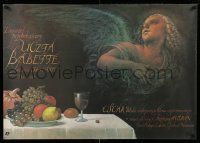 1j376 BABETTE'S FEAST Polish 27x38 '89 great Wieslaw Walkuski art of angel & feast!