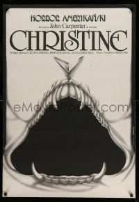 1j384 CHRISTINE Polish 27x39 '85 Stephen King, John Carpenter, creepy different art by Erol!
