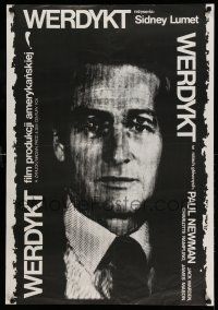 1j463 VERDICT Polish 26x38 '85 lawyer Paul Newman, written by David Mamet, cool Erol art!