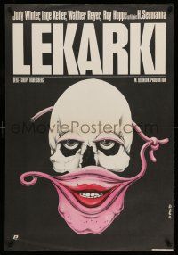 1j472 WOMEN DOCTORS Polish 27x38 '85 bizarre Jakub Erol art of skull w/female mask!
