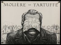 1j359 MOLIERE LE TARTUFFE stage play Polish 23x31 '80s art of man with handkerchief on face!