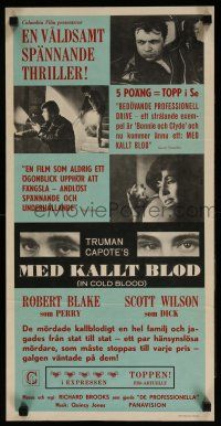 1j069 IN COLD BLOOD Swedish stolpe '68 Richard Brooks, Robert Blake, Scott Wilson, Truman Capote!