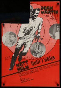 1j480 AMBUSHERS Yugoslavian 19x28 '67 art of Dean Martin as Matt Helm in action!