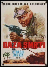1j547 COMMANDOS Yugoslavian 20x28 '72 action image of Lee Van Cleef w/gun, Jack Kelly, WWII!