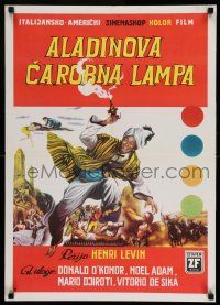 1j588 WONDERS OF ALADDIN Yugoslavian 20x28 '61 Mario Bava's Le Meraviglie di Aladino,Donald O'Connor