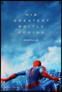 1k041 AMAZING SPIDER-MAN 2 teaser 1sh '14 Andrew Garfield, his greatest battle begins!