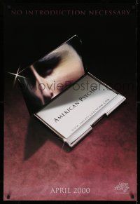 1k045 AMERICAN PSYCHO teaser 1sh '00 Christian Bale, from Ellis novel, cool business cards image!