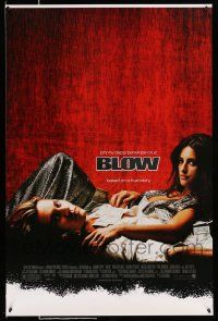 1k096 BLOW foil DS 1sh '01 Johnny Depp & Penelope Cruz in cocaine biography!