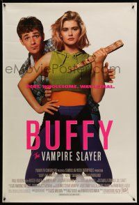 1k107 BUFFY THE VAMPIRE SLAYER 1sh '92 great image of Kristy Swanson & Luke Perry!
