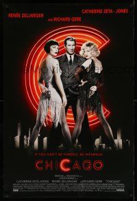 1k129 CHICAGO int'l DS 1sh '02 Zellweger & Zeta-Jones, Gere, 13 nominations, switched credits!