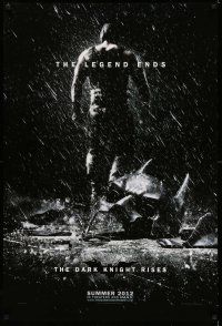 1k165 DARK KNIGHT RISES teaser DS 1sh '12 Tom Hardy as Bane, cool image of broken mask in the rain!