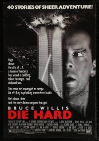 1k186 DIE HARD 1sh '88 Bruce Willis vs twelve terrorists, action classic!